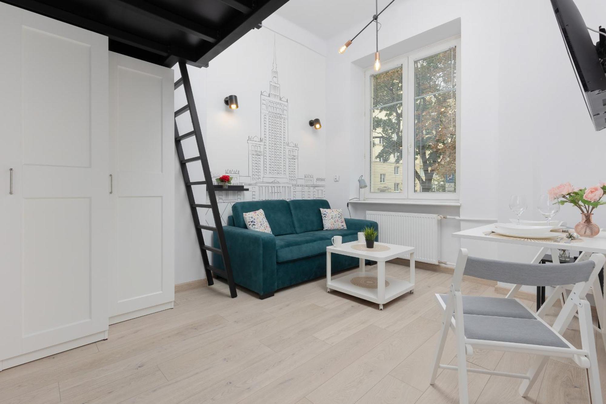 Aleja Wyzwolenia Studio with Mezzanine Warsaw Downtown by Noclegi Renters Eksteriør billede